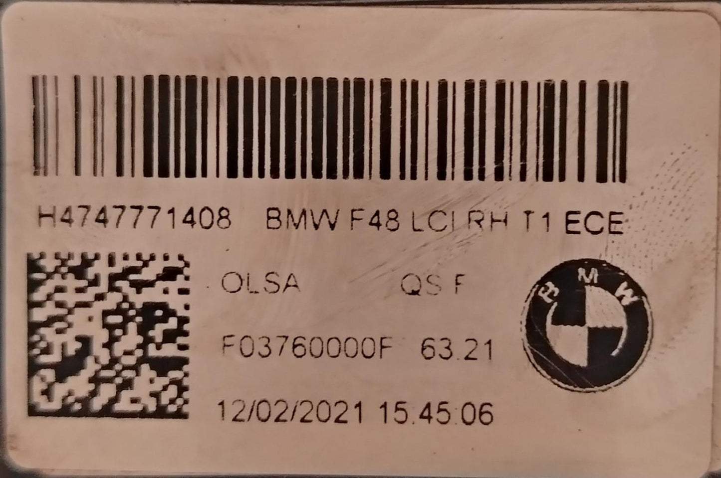 OEM BMW X1 F48 LCI RIGHT TAIL LAMP